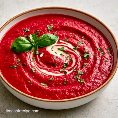 Tomato Roasted Red Pepper Soup in 40 Min Recipe Card