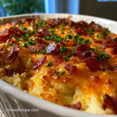 Twice Baked Potato Casserole: Creamy, Cheesy Comfort Feast Recipe Card