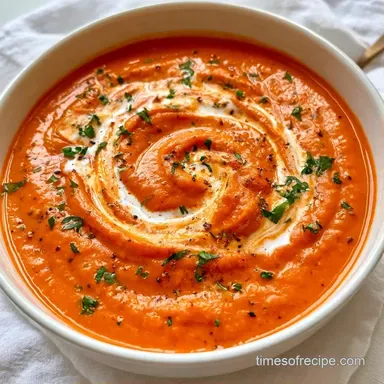 Vegan Red Pepper Soup with Coconut Milk Recipe Card