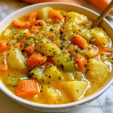 Vegetable Soup with Potatoes with Carrots Recipe Card