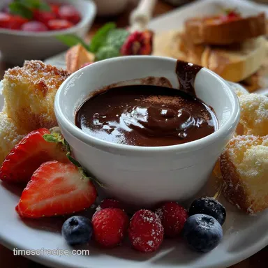 Chocolate Fondue Recipe: Liquid Velvet Finish Recipe Card