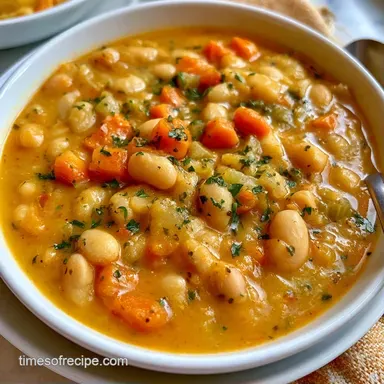 One-Pot White Bean Vegetable Soup Recipe Card