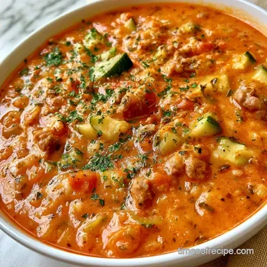 Zucchini Tomato Italian Sausage Soup for 6