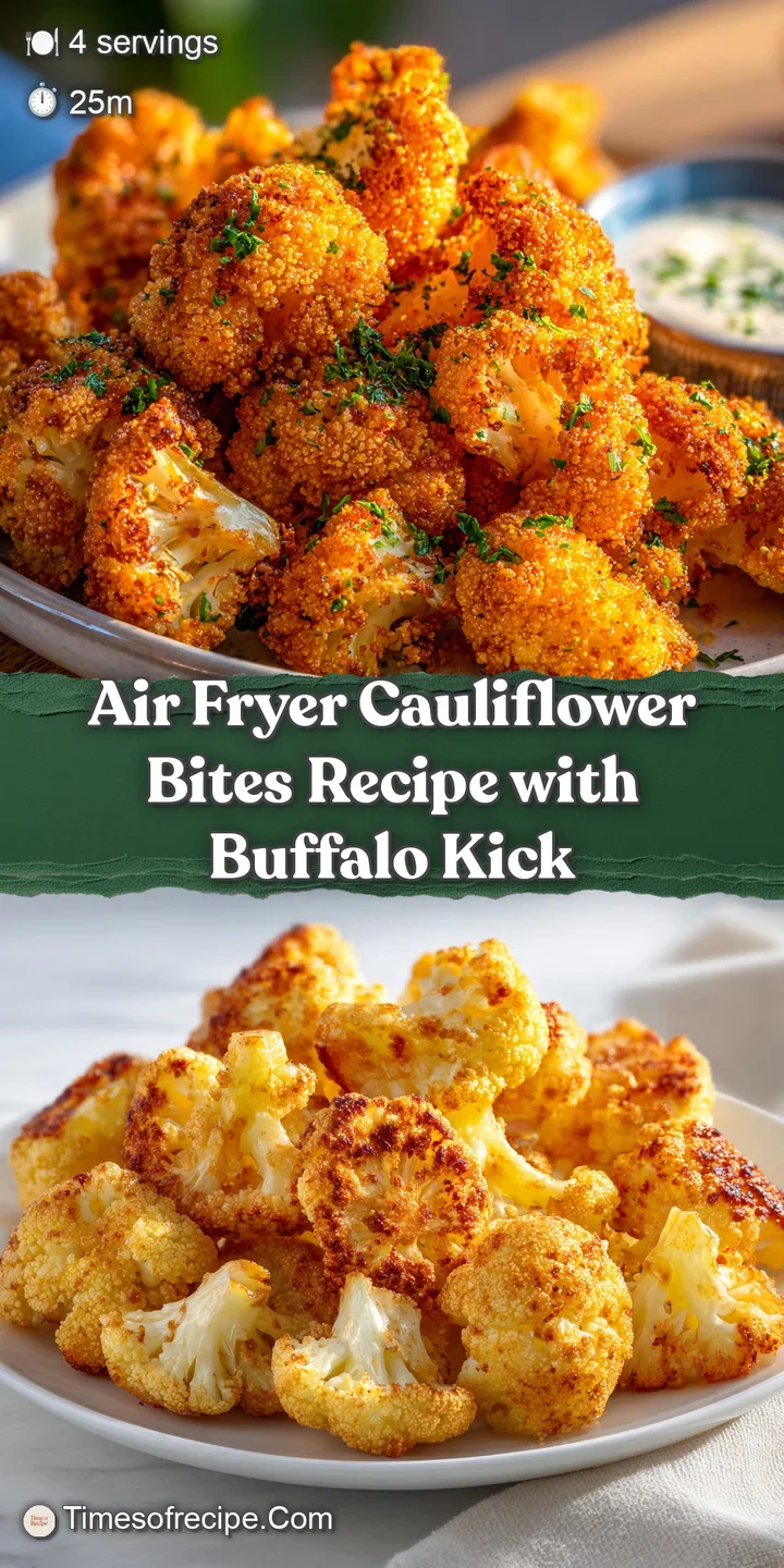 Close-up captures the bubbly, golden texture of a cauliflower bite, highlighting the savory seasoning, warm and inviting.