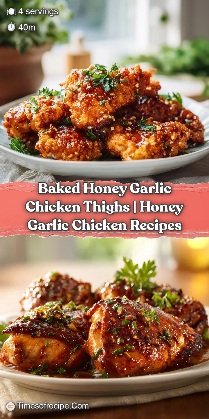 Close-up of a glistening, tender chicken thigh, coated in a rich honey garlic sauce, steam gently rising.