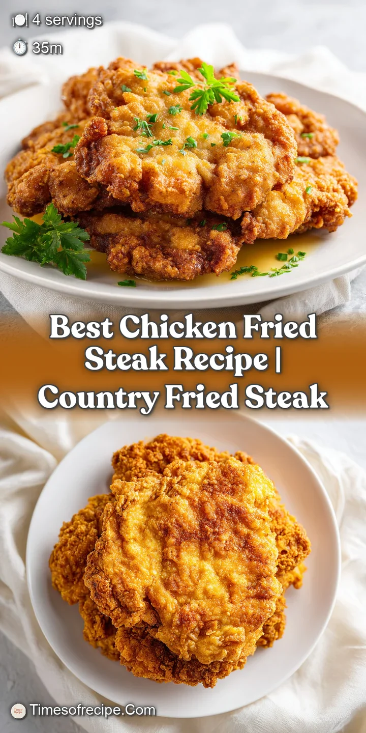 Close-up of a perfectly fried chicken steak, showing its crispy, golden-brown exterior and tender, juicy interior, with a ...