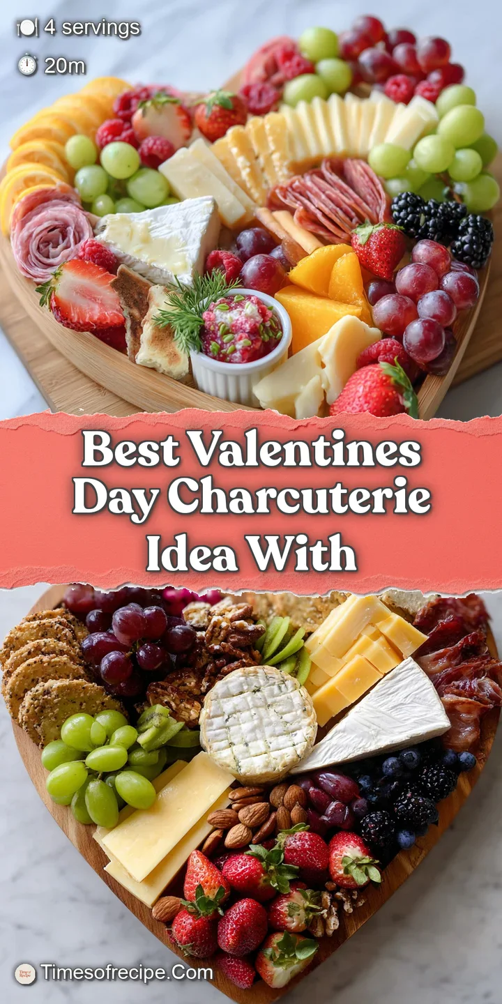 Close-up of a heart-shaped cheese, its smooth surface contrasting with the juicy, plump strawberries on a Valentine's Day ...