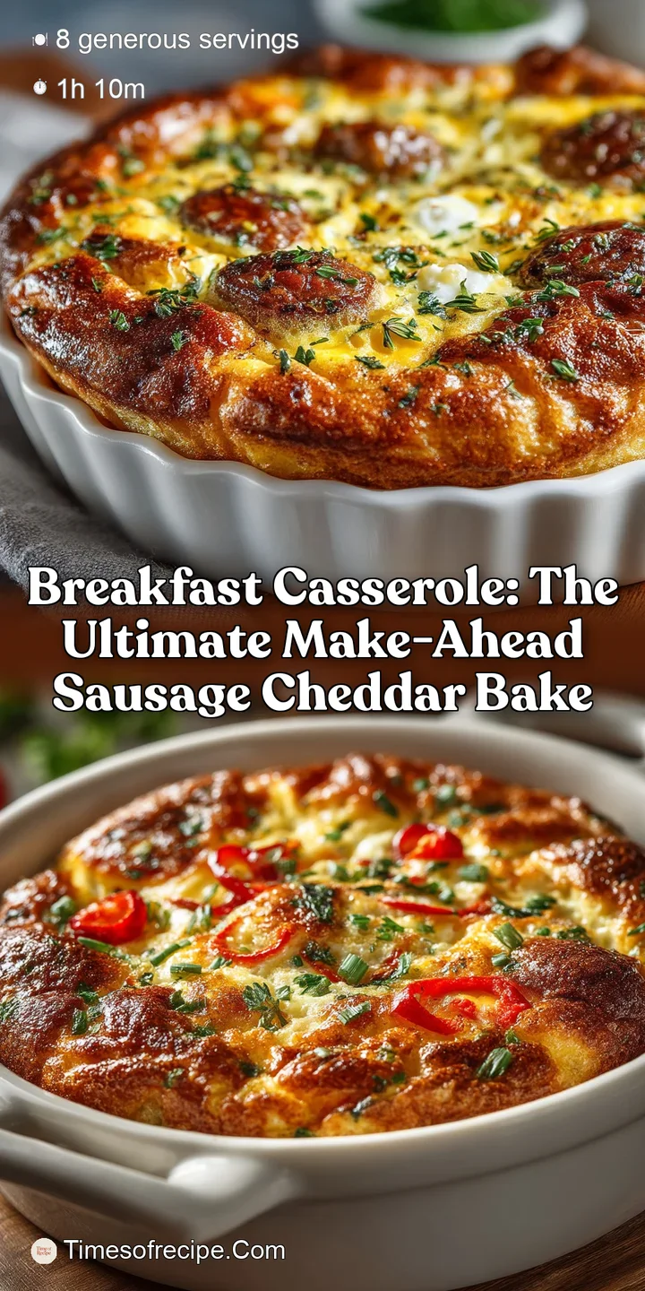 Breakfast Casserole: The Ultimate Make-Ahead Sausage Cheddar Bake