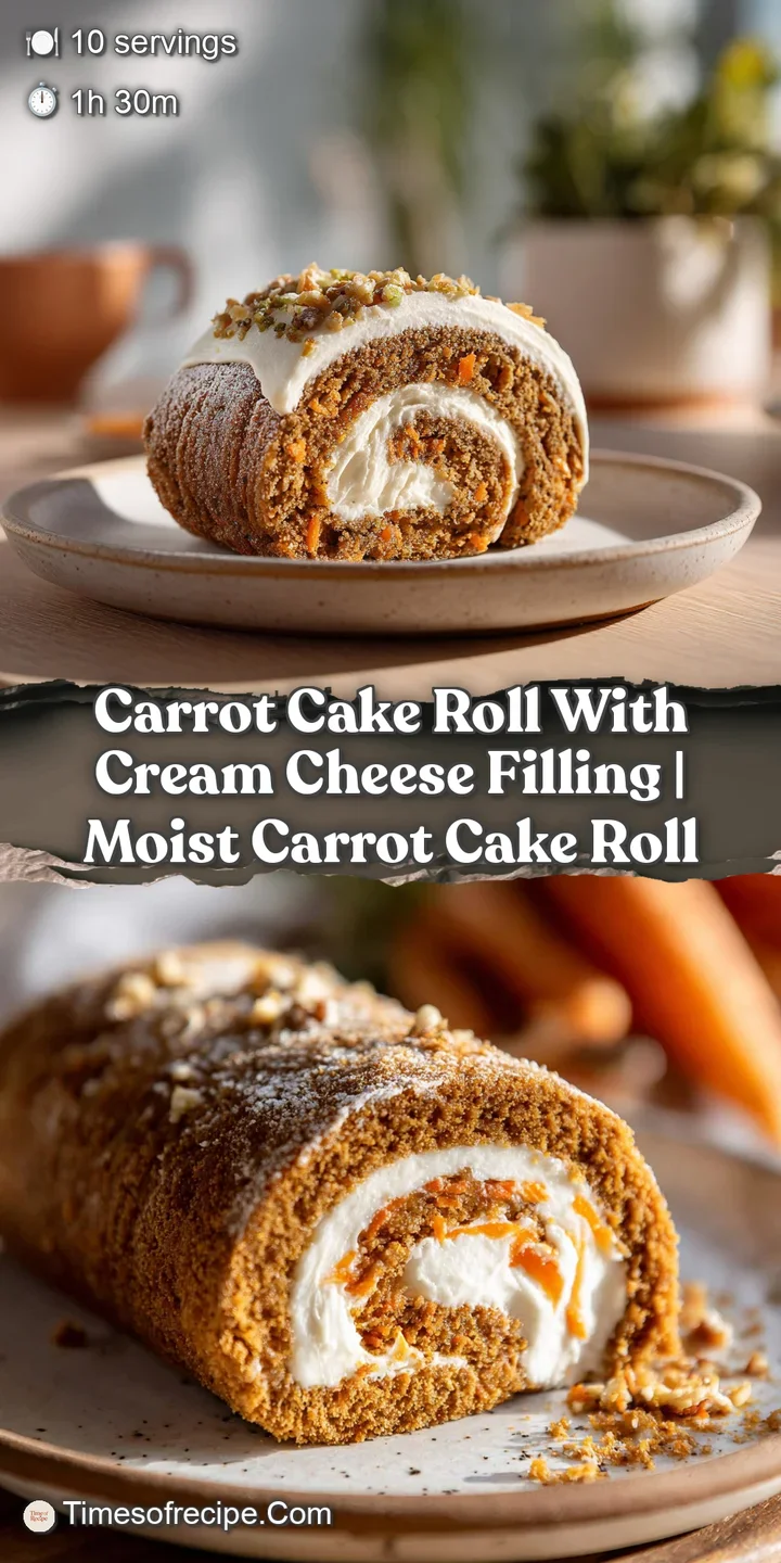 Close-up of a moist, golden carrot cake swirl with a luscious, thick cream cheese filling peeking through the tender crumb.