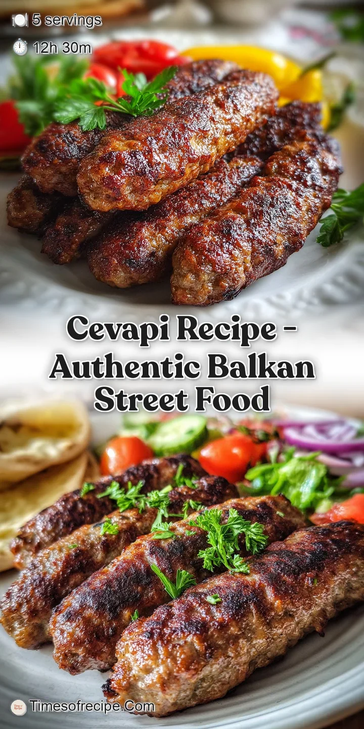 Close-up of juicy cevapi sausages, browned and sizzling, showcasing their coarse texture and irresistible smoky aroma.