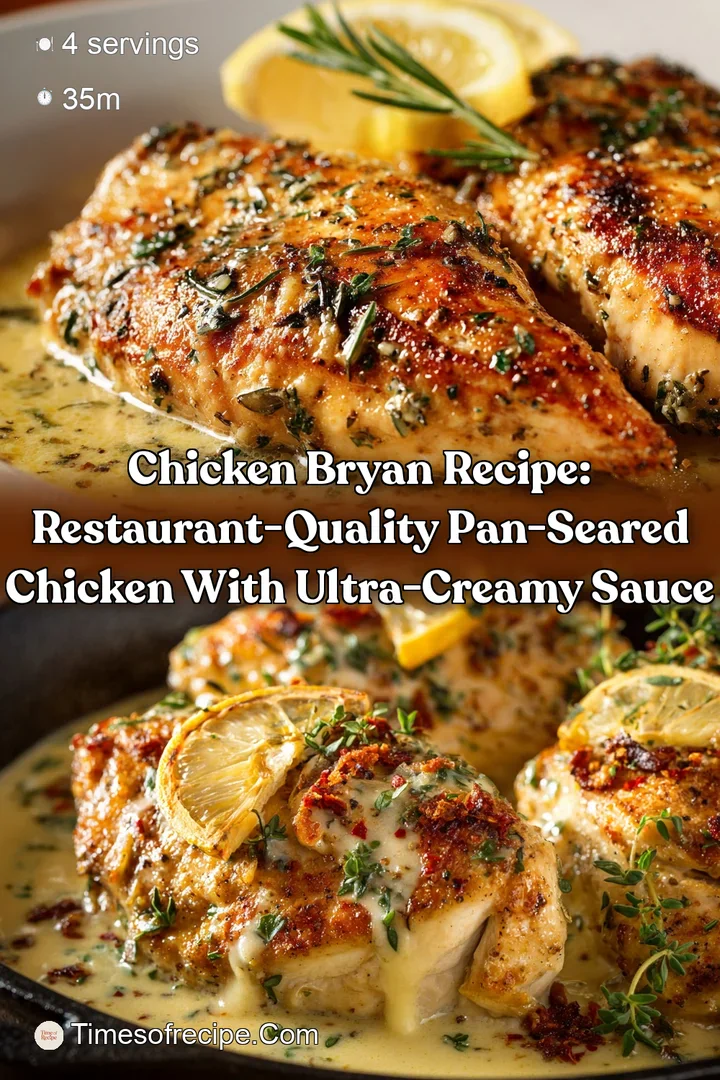 Chicken Bryan Recipe: Restaurant-Quality Pan-Seared Chicken with Ultra-Creamy Sauce