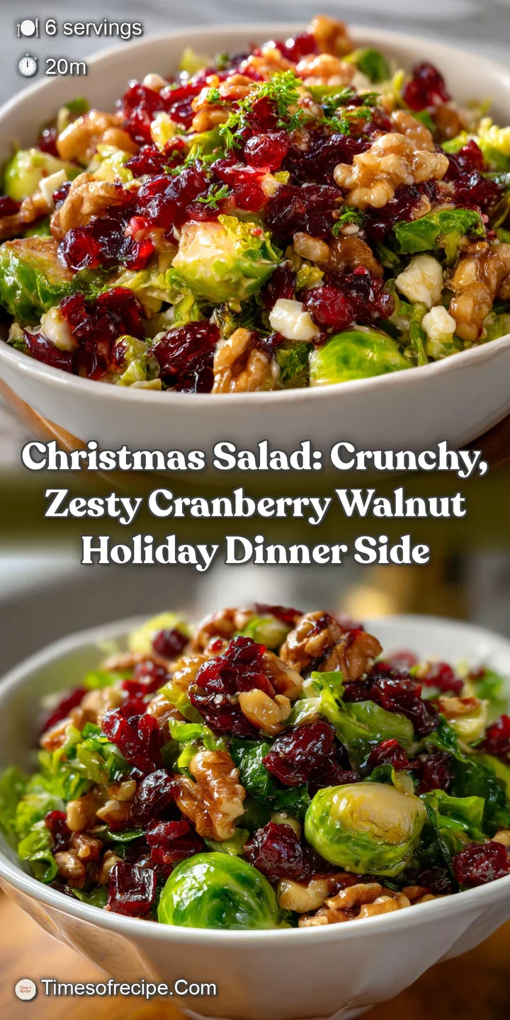 Christmas Salad: Crunchy Zesty Cranberry Walnut Holiday Dinner Side