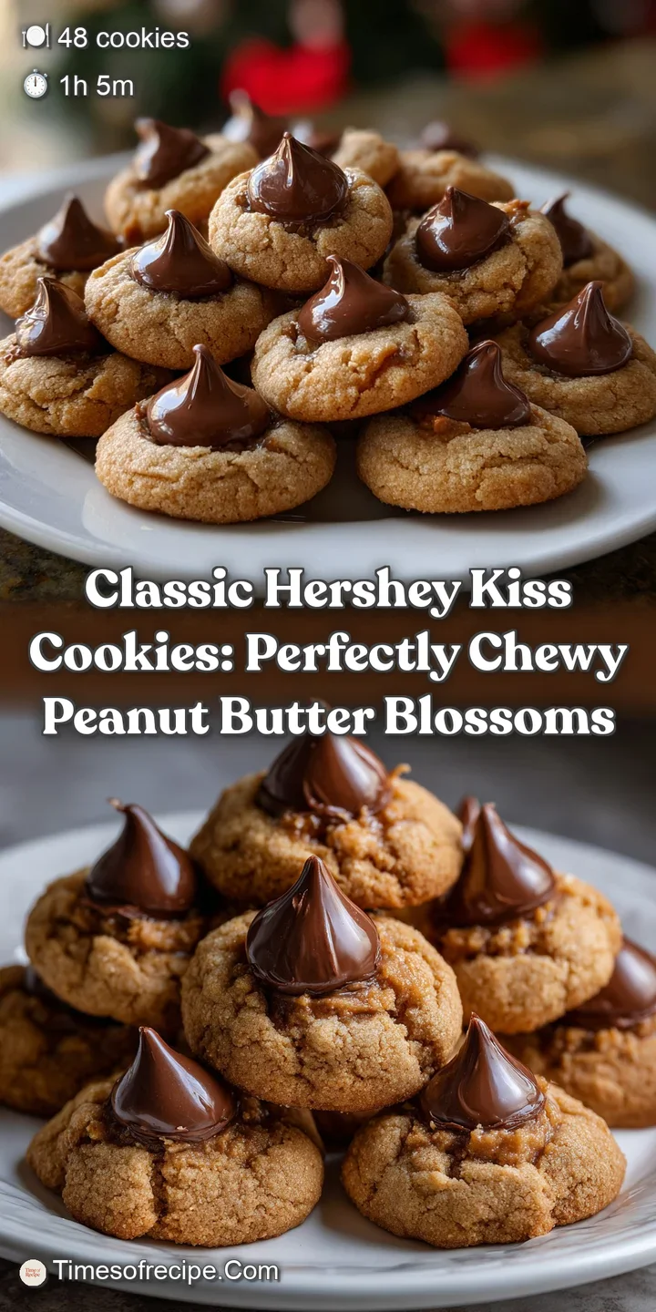 Classic Hershey Kiss Cookies: Perfectly Chewy Peanut Butter Blossoms