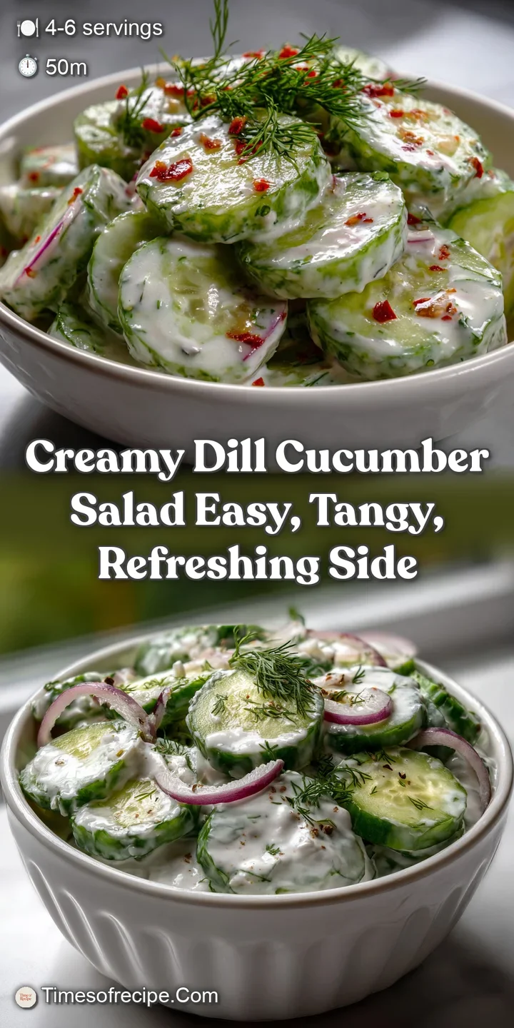 Creamy Dill Cucumber Salad Easy Tangy Refreshing Side