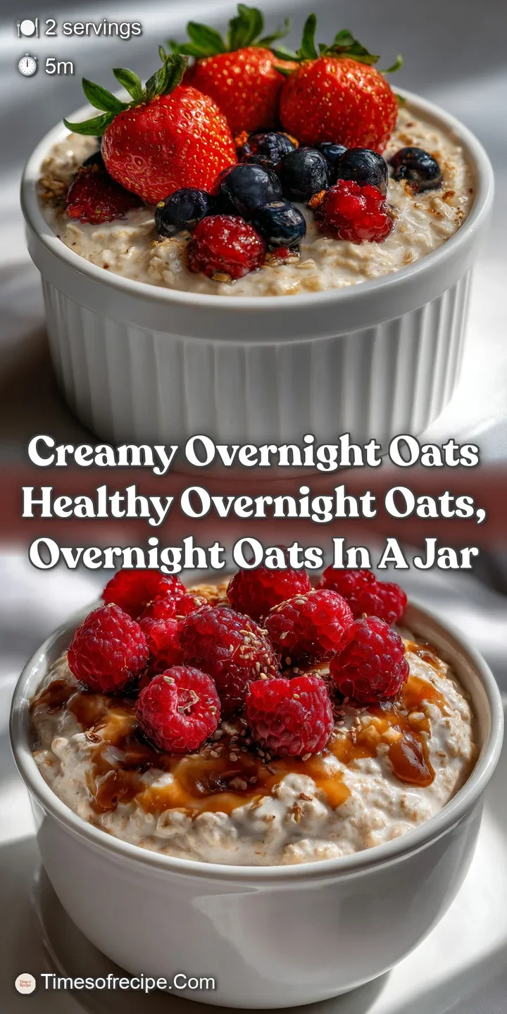 Creamy Overnight Oats Healthy Overnight Oats Overnight Oats in a Jar