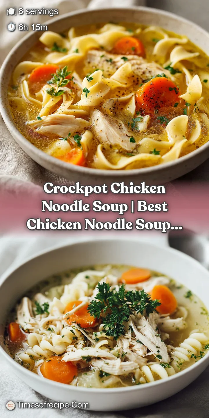 Close-up of steaming chicken noodle soup, revealing tender shredded chicken and soft noodles in a flavorful golden broth.
