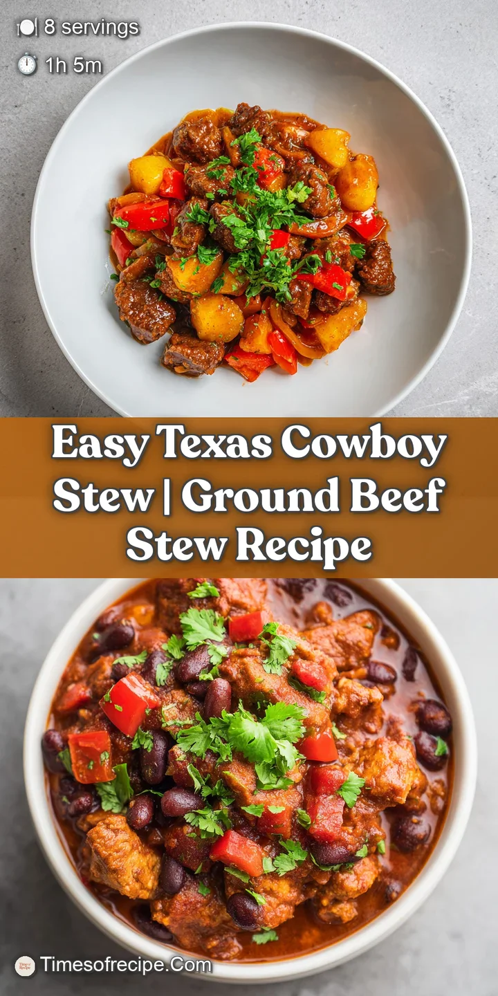 Close-up of glossy stew, showcasing tender meat, plump beans, and vibrant vegetables. Visible steam evokes warmth and fla...