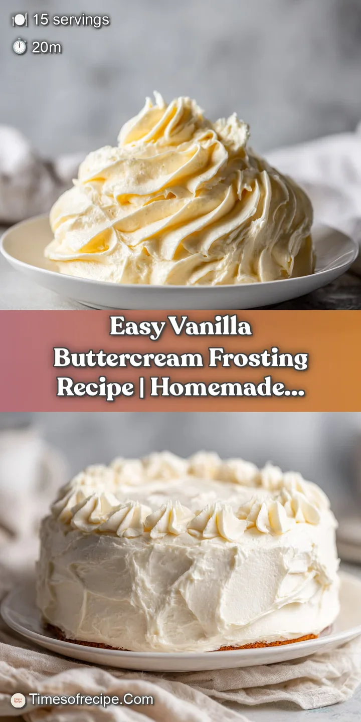 Close-up texture of creamy white vanilla buttercream. Visually smooth and ready to generously spread over baked good. Soft...