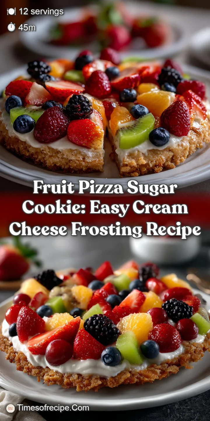 Fruit Pizza Sugar Cookie: Easy Cream Cheese Frosting Recipe