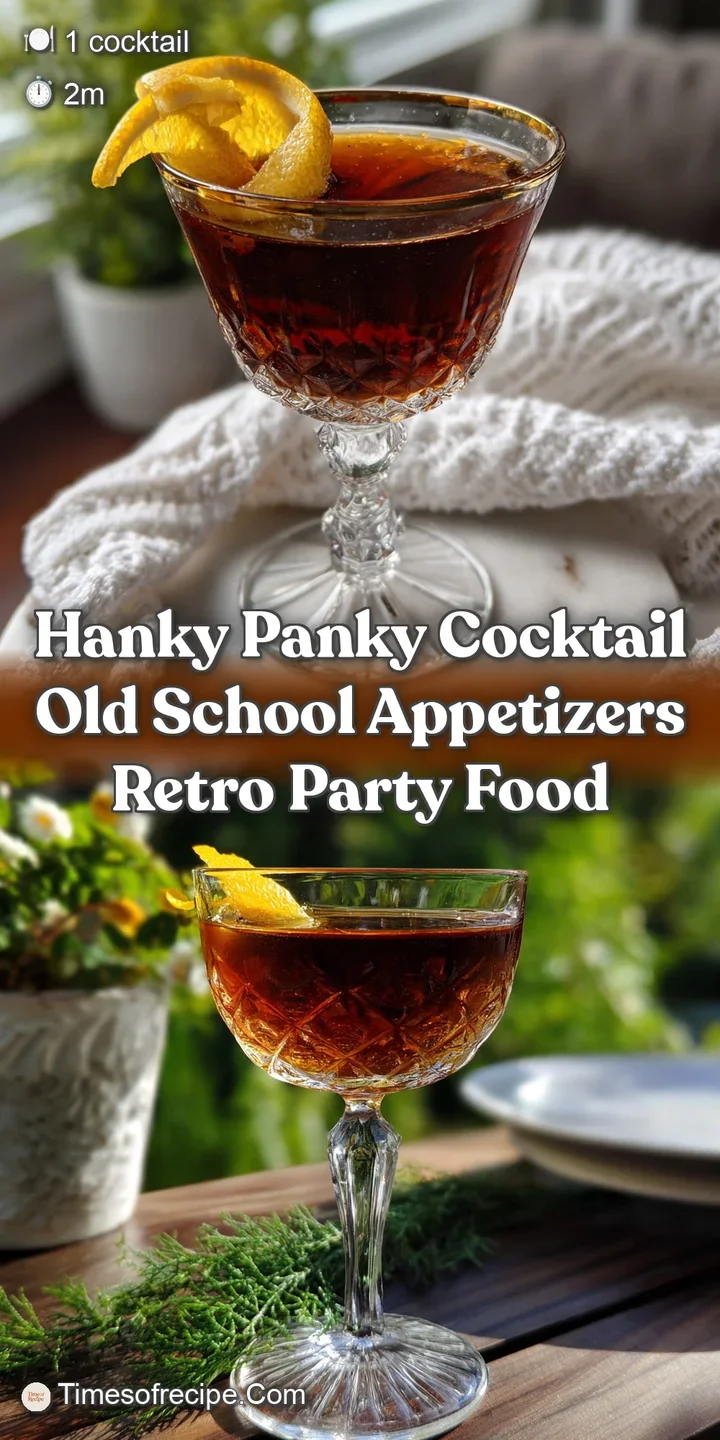 Hanky Panky Cocktail Old School Appetizers Retro Party Food