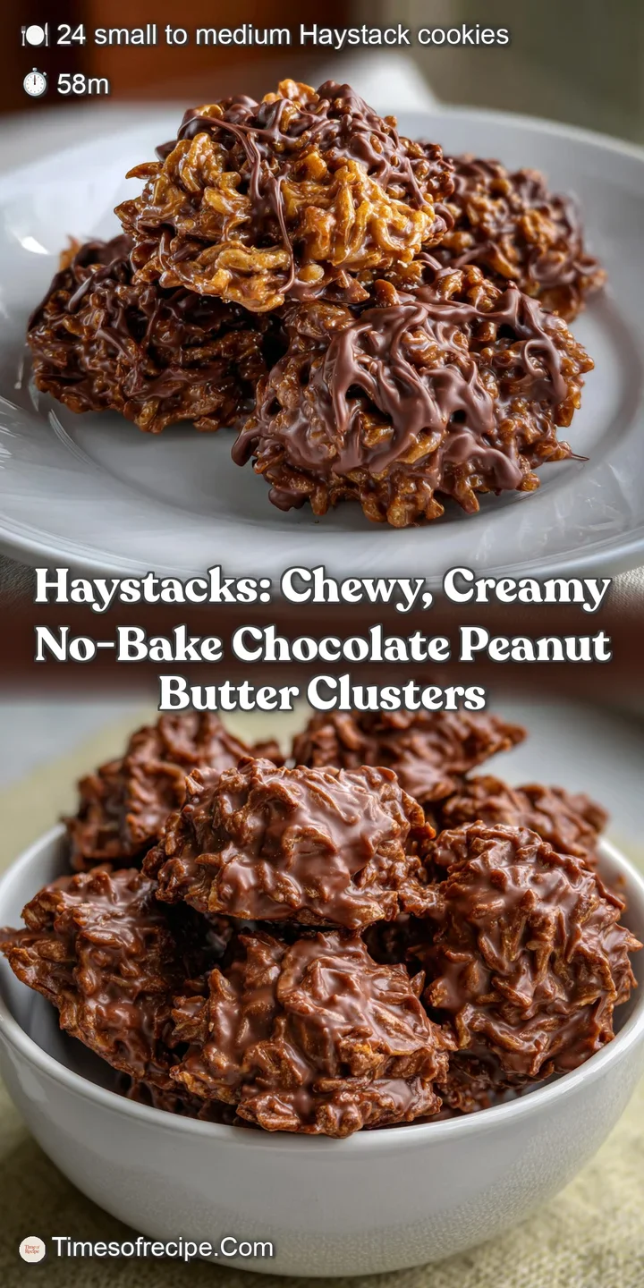 Haystacks: Chewy Creamy No-Bake Chocolate Peanut Butter Clusters