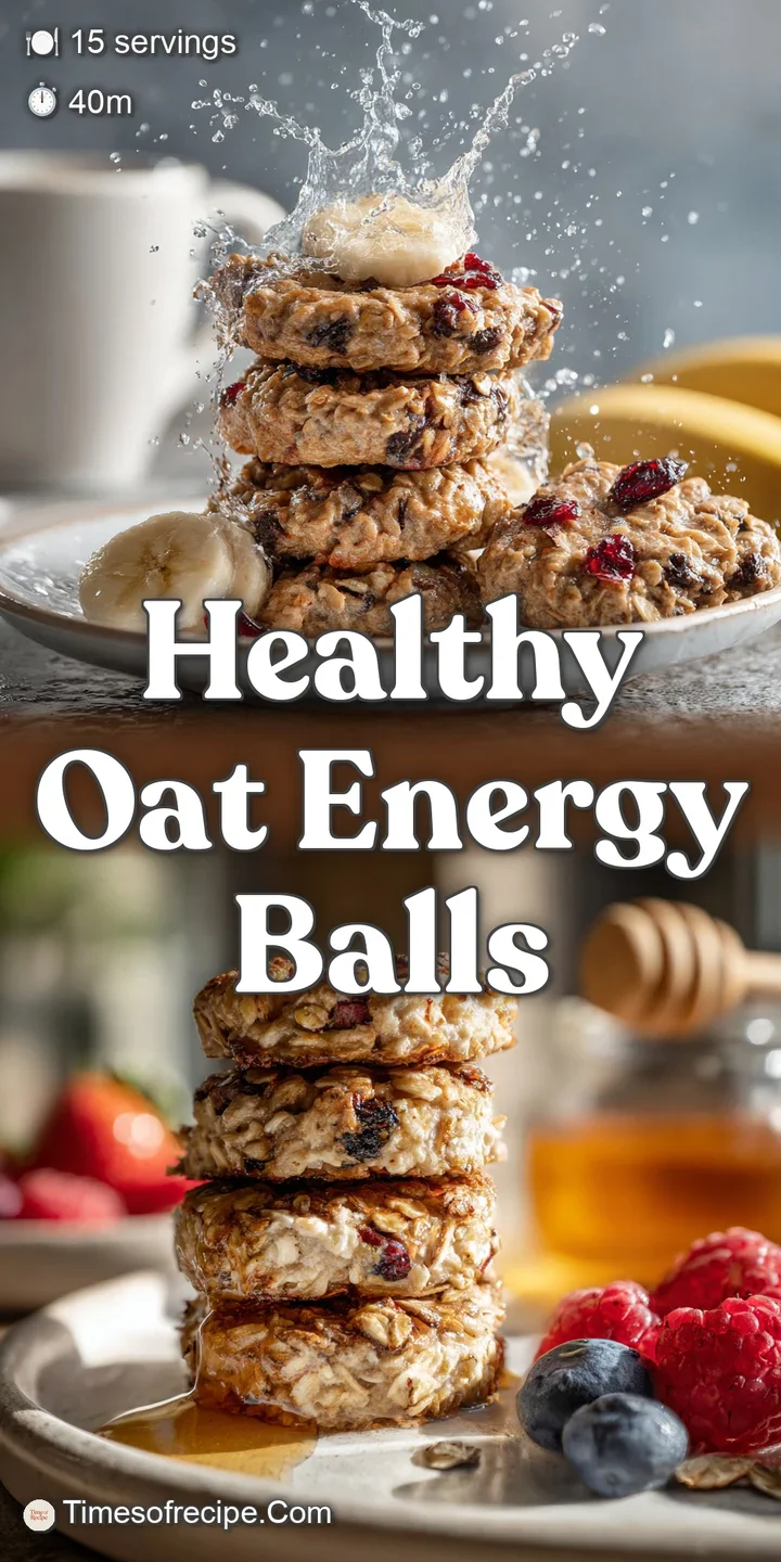 Close-up of a cracked oatmeal ball revealing a dense, chewy interior with visible oats and peanut butter swirls.