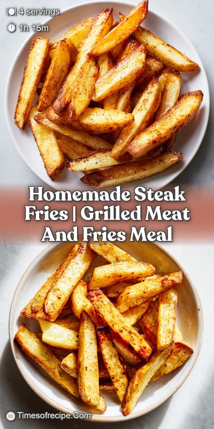 Close-up of crinkle-cut steak fries, showcasing their crispy, golden-brown exterior, seasoned with herbs and freshly roasted.
