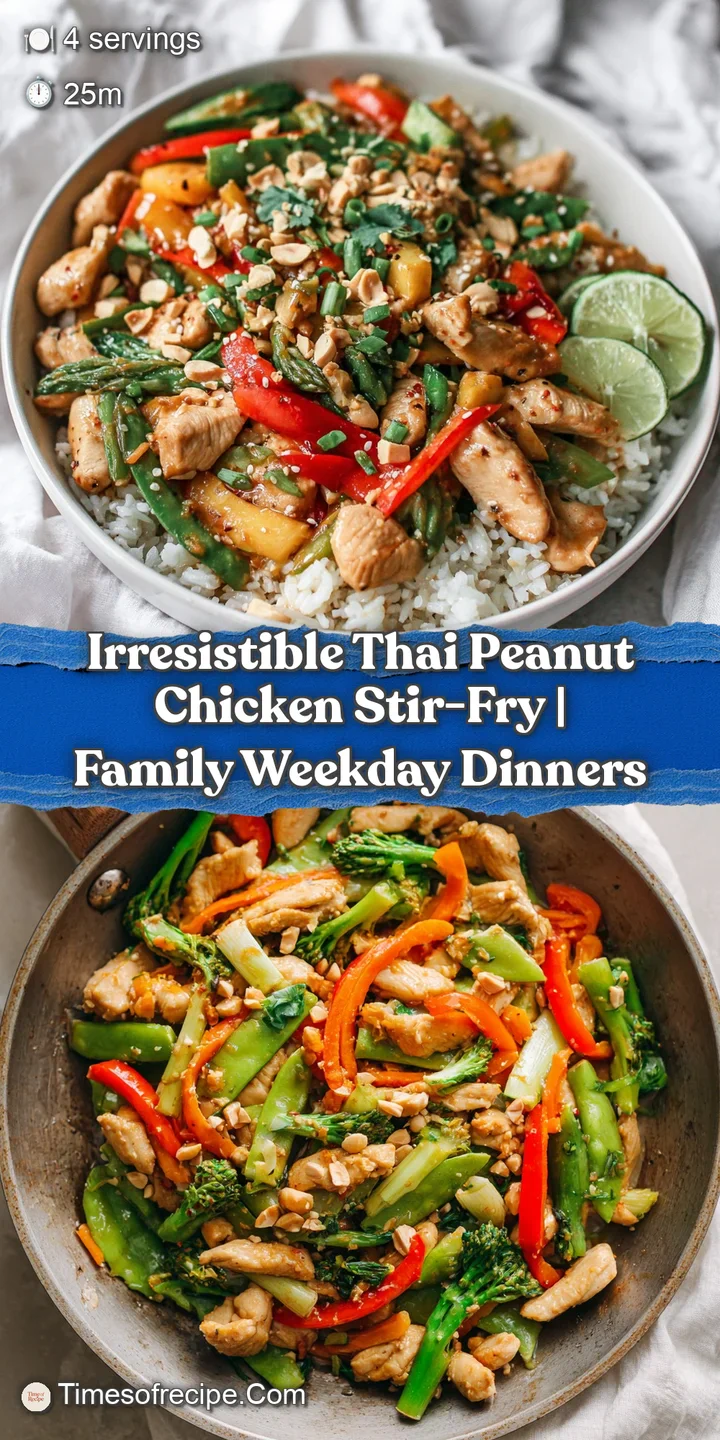 Close-up of tender, marinated chicken pieces coated in a creamy, savory peanut sauce with vibrant green beans.