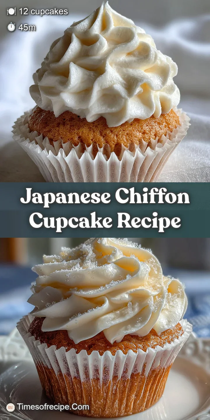 Close-up of soft, airy chiffon cupcake with rich vanilla cream; enticing swirls and delicate crumb create an irresistible ...