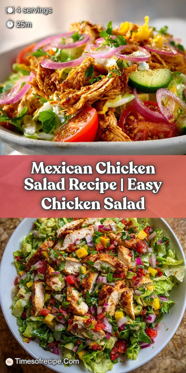 Close-up of Mexican chicken salad showcasing velvety avocado, juicy chicken, and crisp tortilla strips with a smoky char.