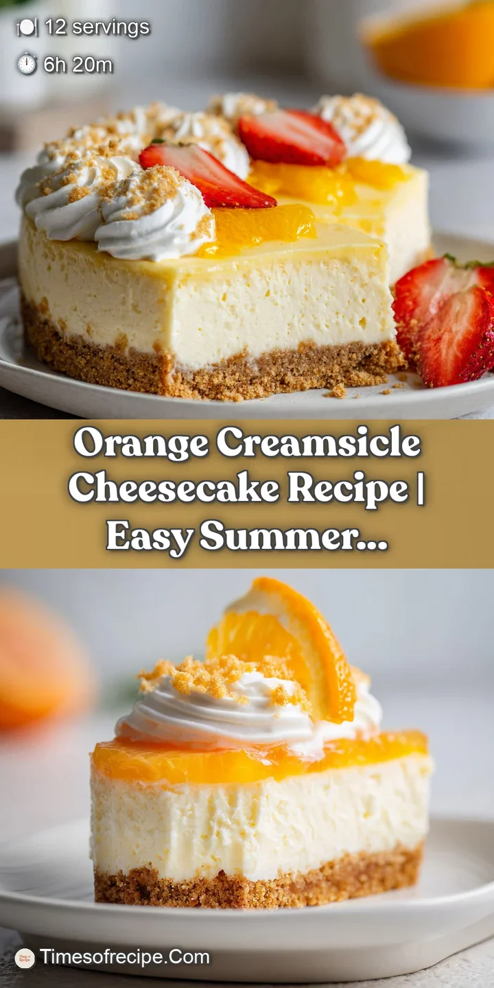 Close-up of a cool, dense cheesecake with bright orange zest flecks and a crumbly graham cracker base.