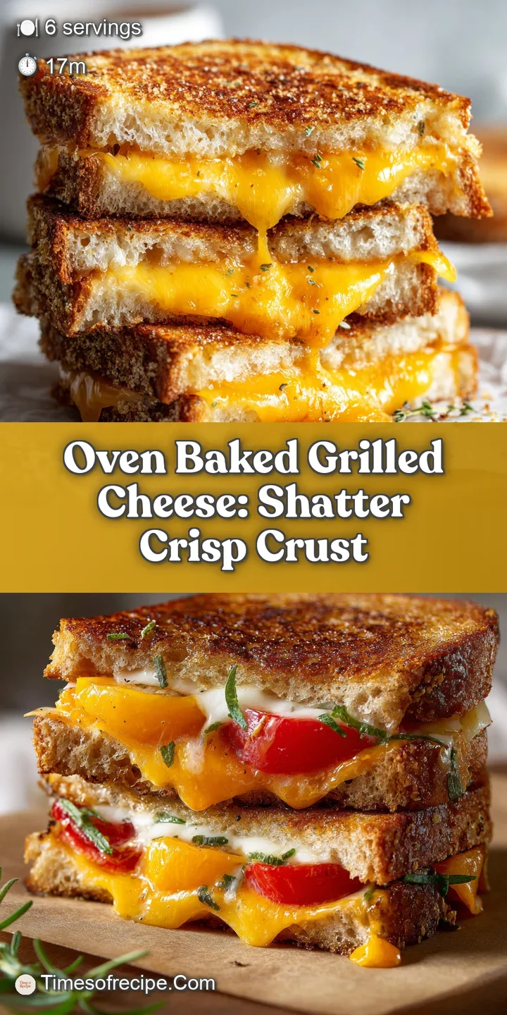 Close-up of a gooey, golden-brown grilled cheese. Melted cheese stretches between the toasted bread. Warm, comforting, and...