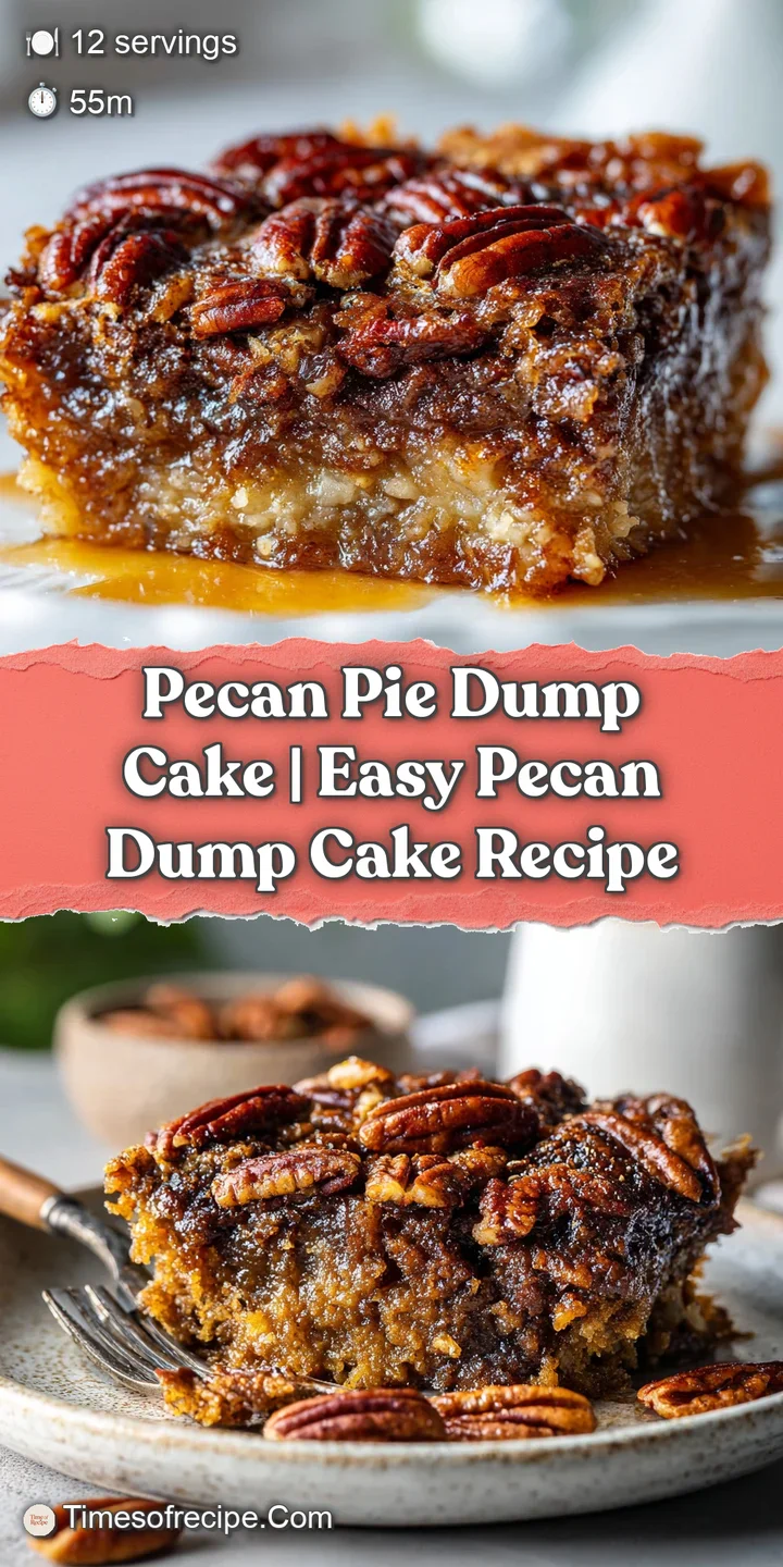 Close-up of pecan dump cake: shimmering, caramelized pecans nestled in a buttery cake. A tempting glimpse of the sweet, co...