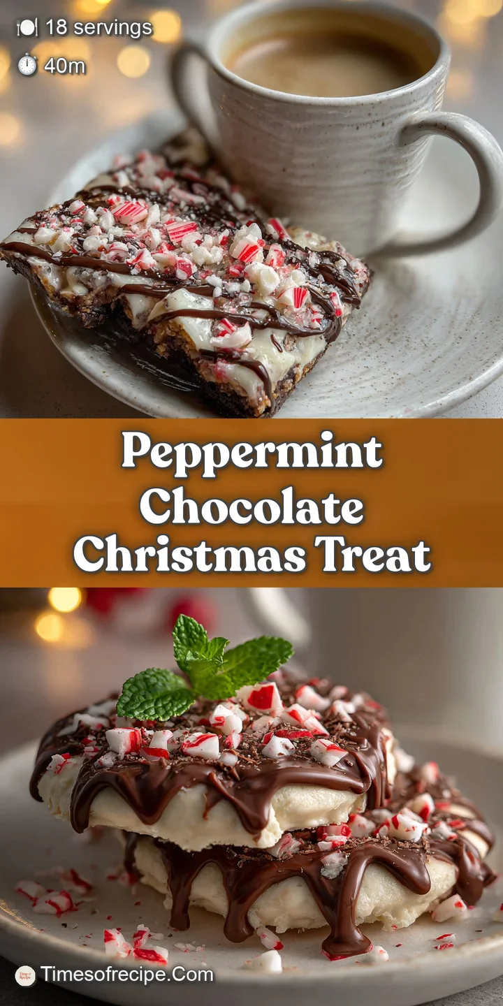 Close-up of rich, dark chocolate with bright peppermint candy pieces. A festive, delicious holiday indulgence, ready to eat.