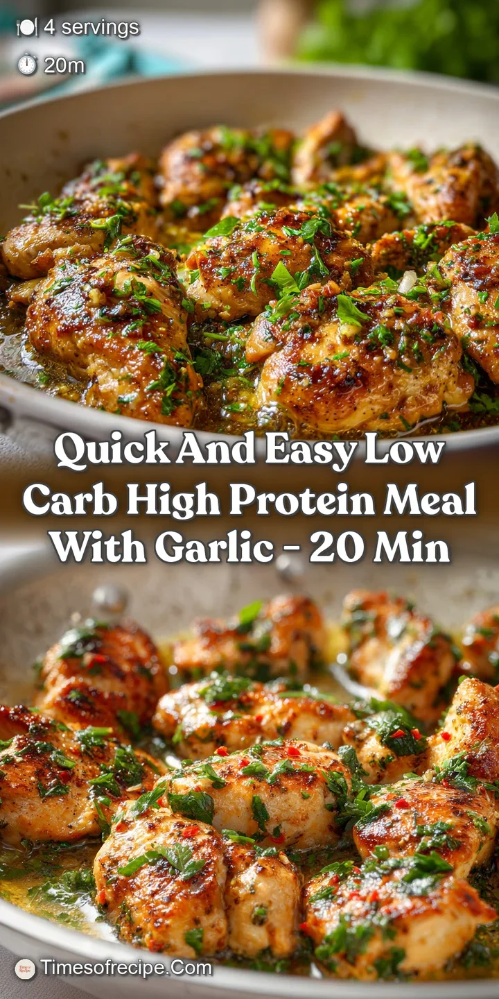 Close-up of juicy chicken, showing a golden crust and tender texture, with visible flecks of garlic and vibrant, crisp bro...