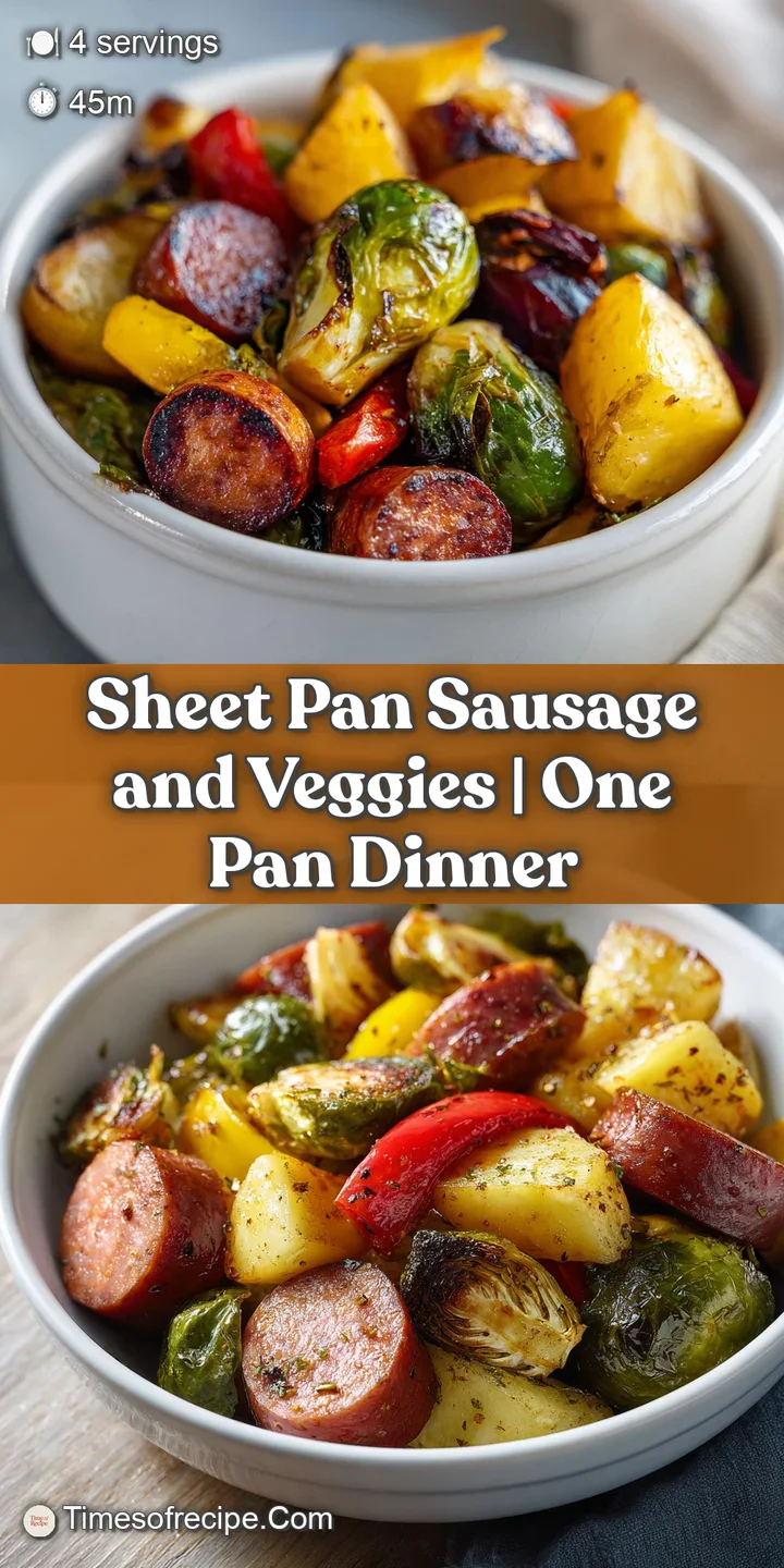 Macro shot of glistening, caramelized sausage and tender roasted vegetables with visible charred, crispy edges.