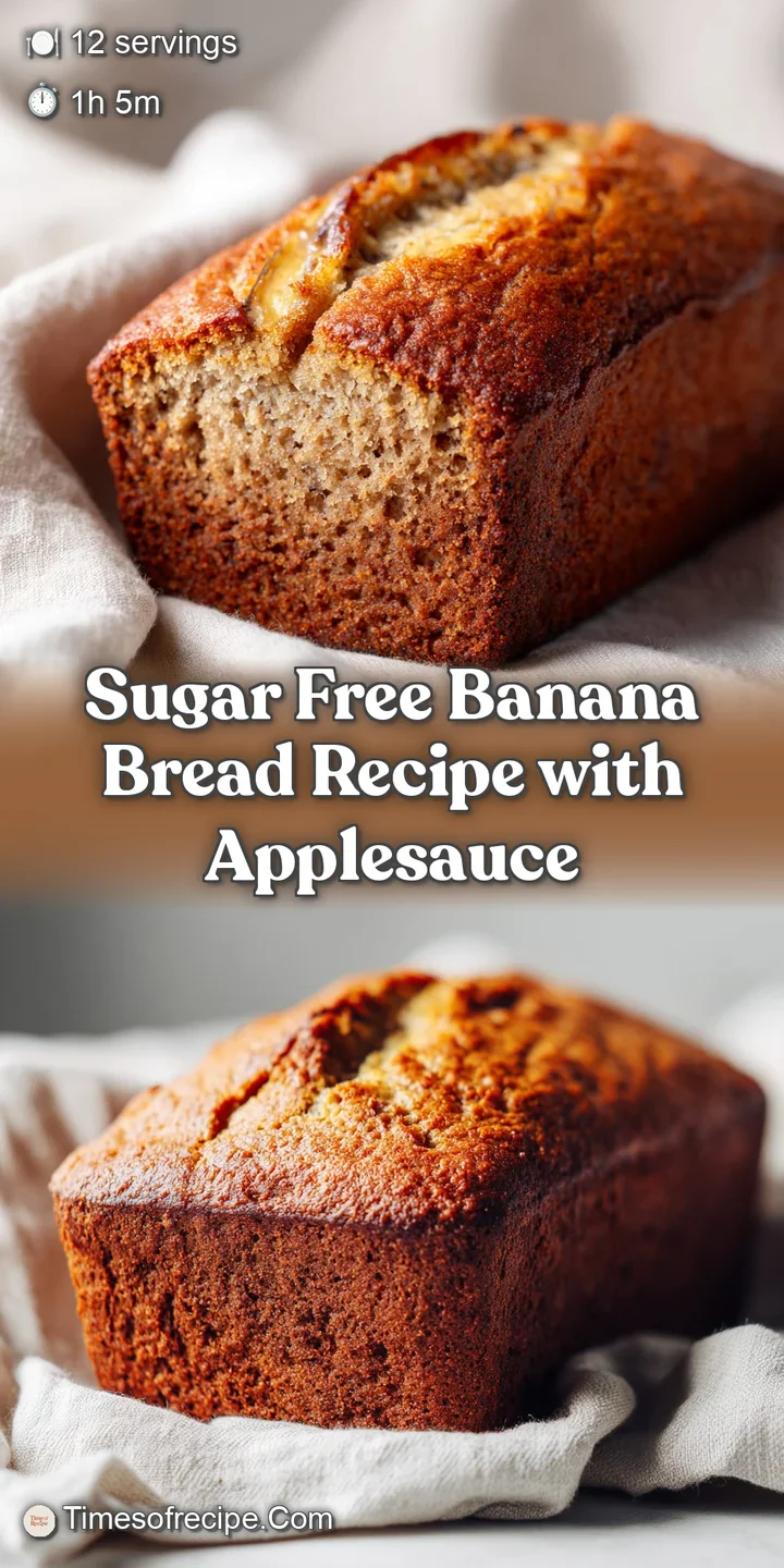 Close-up reveals soft, speckled interior of sugar-free banana bread. Glistening moisture and visible apple flecks enhance ...