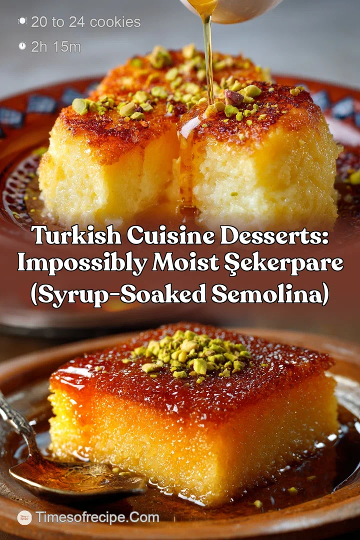Turkish Cuisine Desserts: Impossibly Moist Şekerpare (Syrup-Soaked Semolina)
