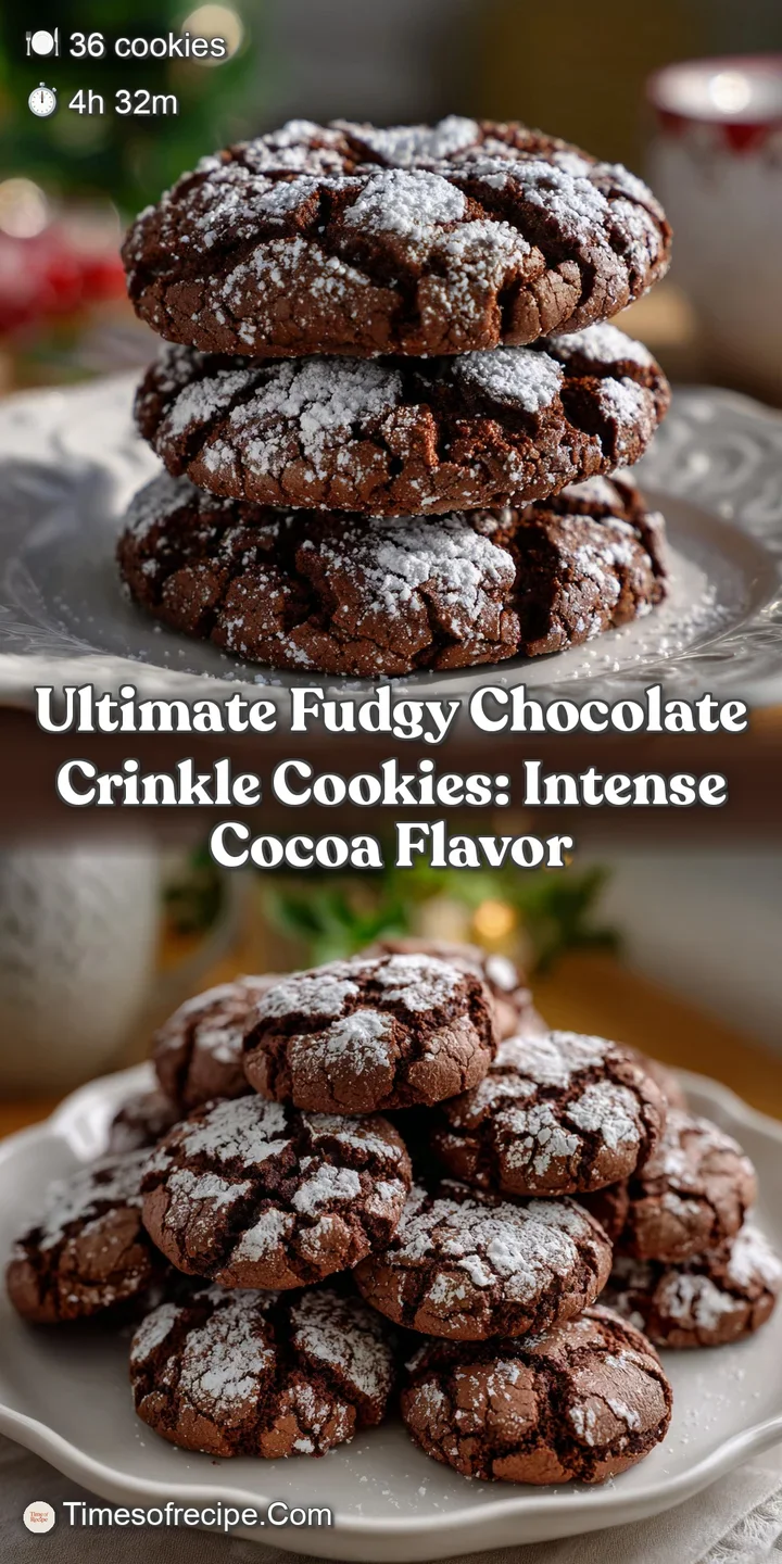 Ultimate Fudgy Chocolate Crinkle Cookies: Intense Cocoa Flavor