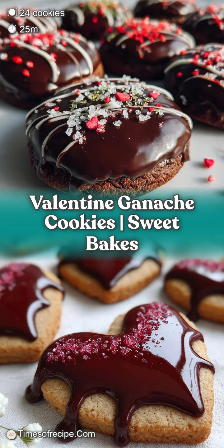 Close-up of a chocolate cookie with a shiny ganache swirl and pink sprinkles, showcasing the cookie's rich texture and color.