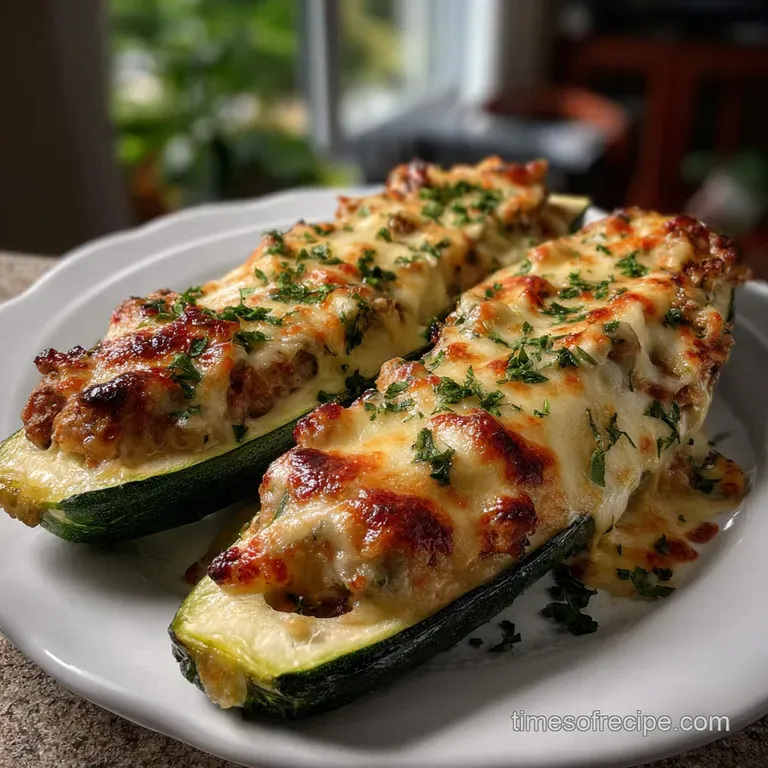 The Ultimate Baked Zucchini Boats Recipe presentation