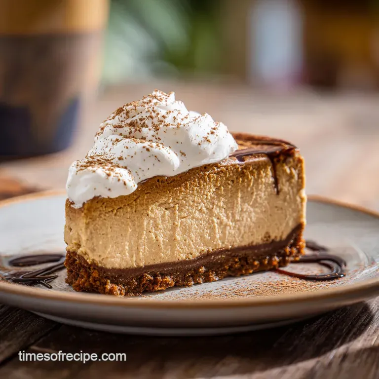 Slice of layered cheesecake: creamy filling, cookie butter, cookie crumble. Elegant, dessert plate with a smooth, inviting...