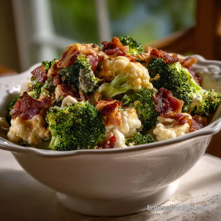The Best Broccoli Cauliflower Salad Recipe