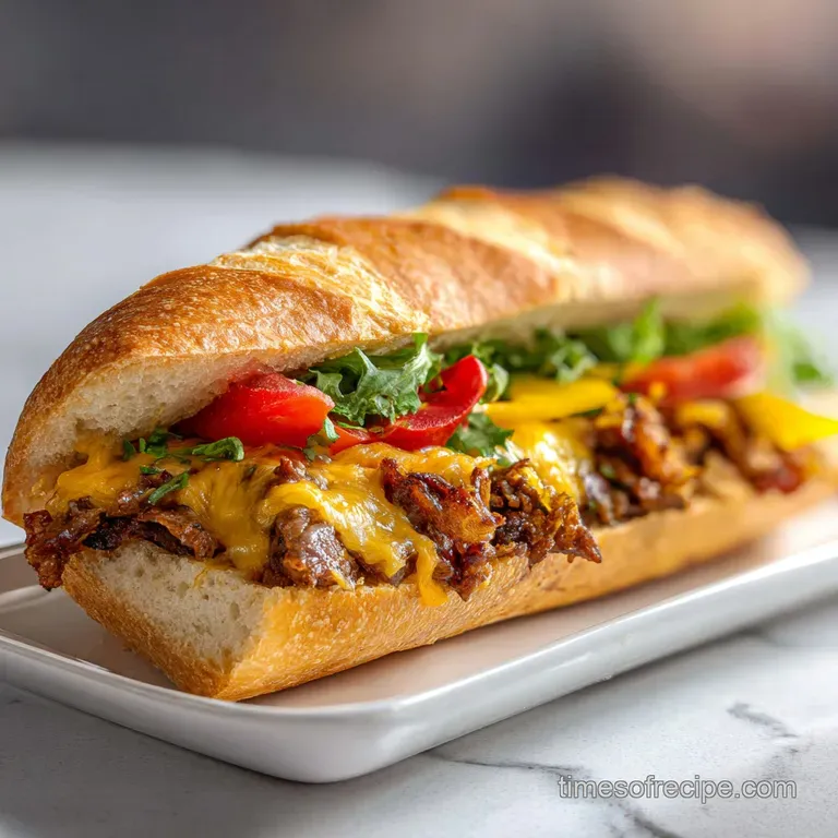 Cheesy Hot Beef Sandwich: Savory and Tender