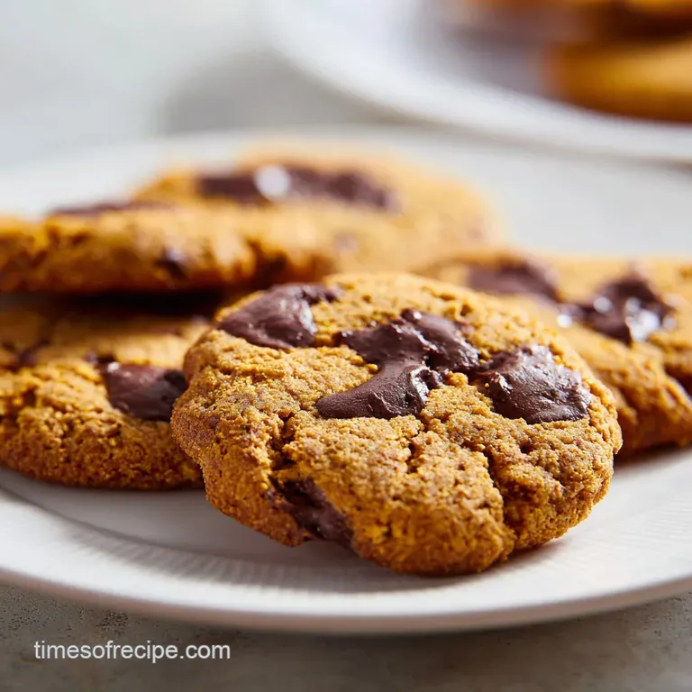 A tidy stack of golden-brown cookies on a white ceramic plate, paired with a glass of chilled, creamy milk.