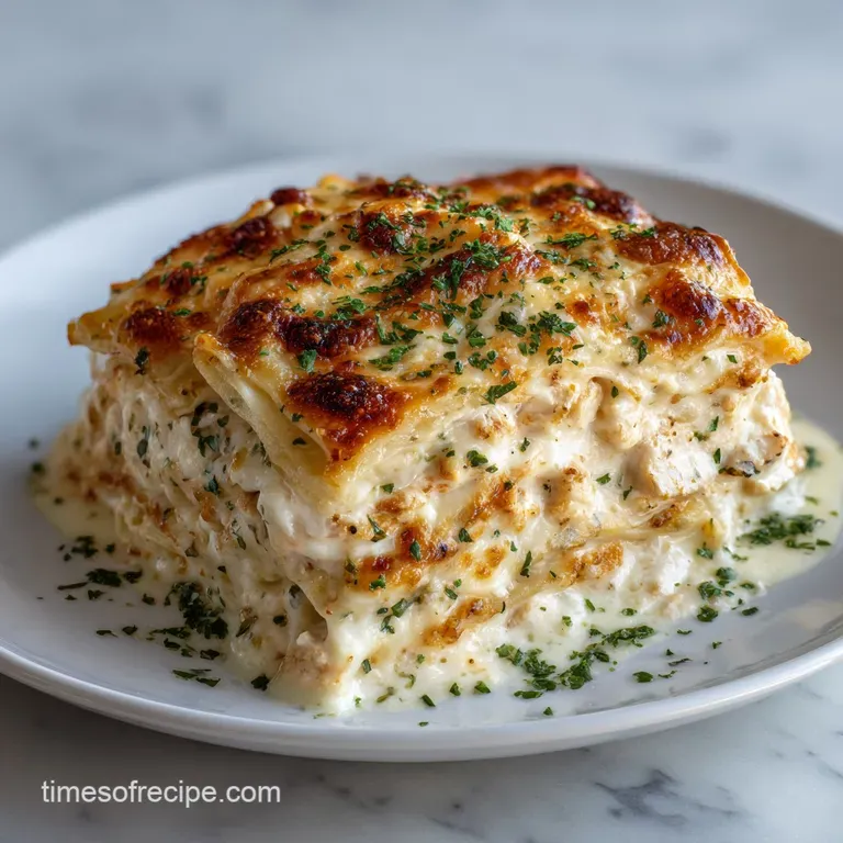 Chicken Alfredo Lasagna: Creamy and Hearty
