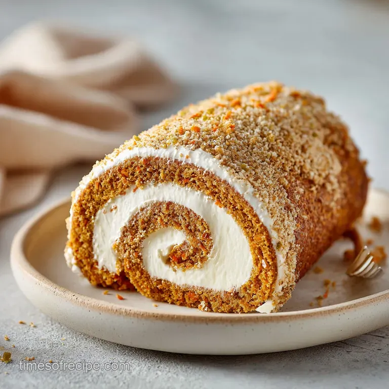 Carrot Cake Roll: Moist and Silky