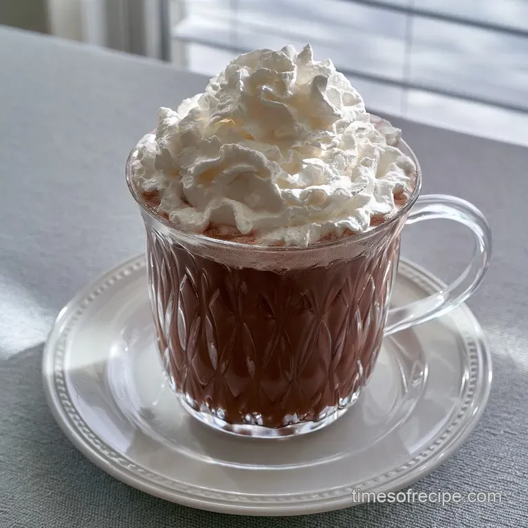 Clear glass mug showing a sharp contrast between dark brew and fluffy cream, set on a rustic wooden surface.