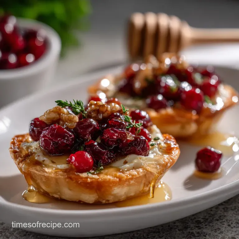 Easy Cranberry Brie Tartlets with Hot Honey | Shattering Crust