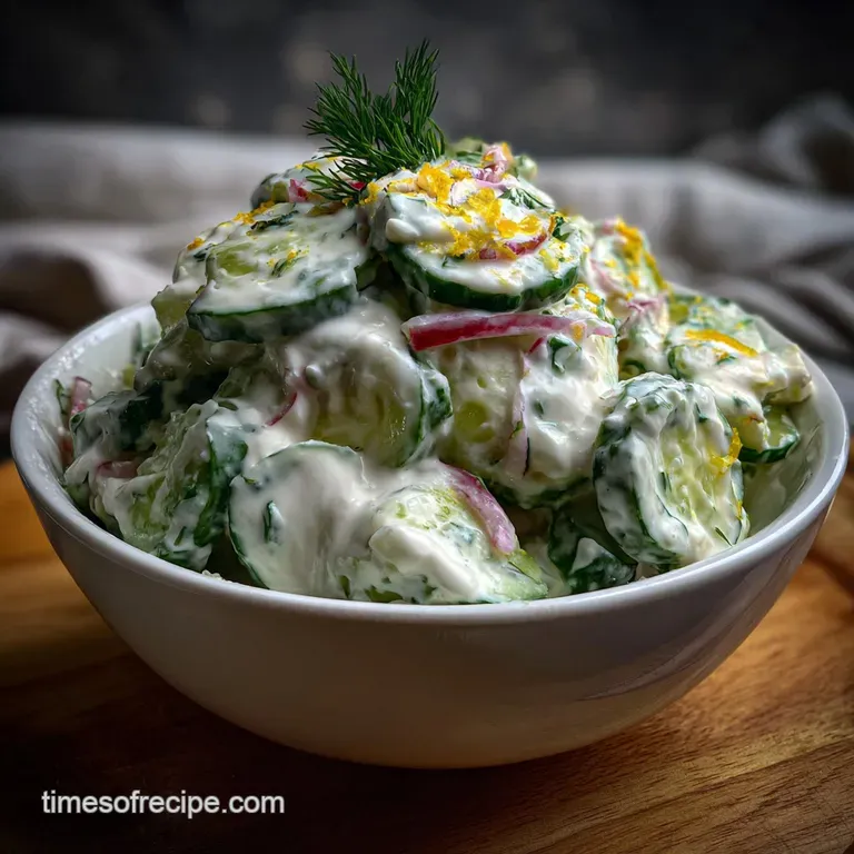 Creamy Dill Cucumber Salad: the Best Recipe presentation